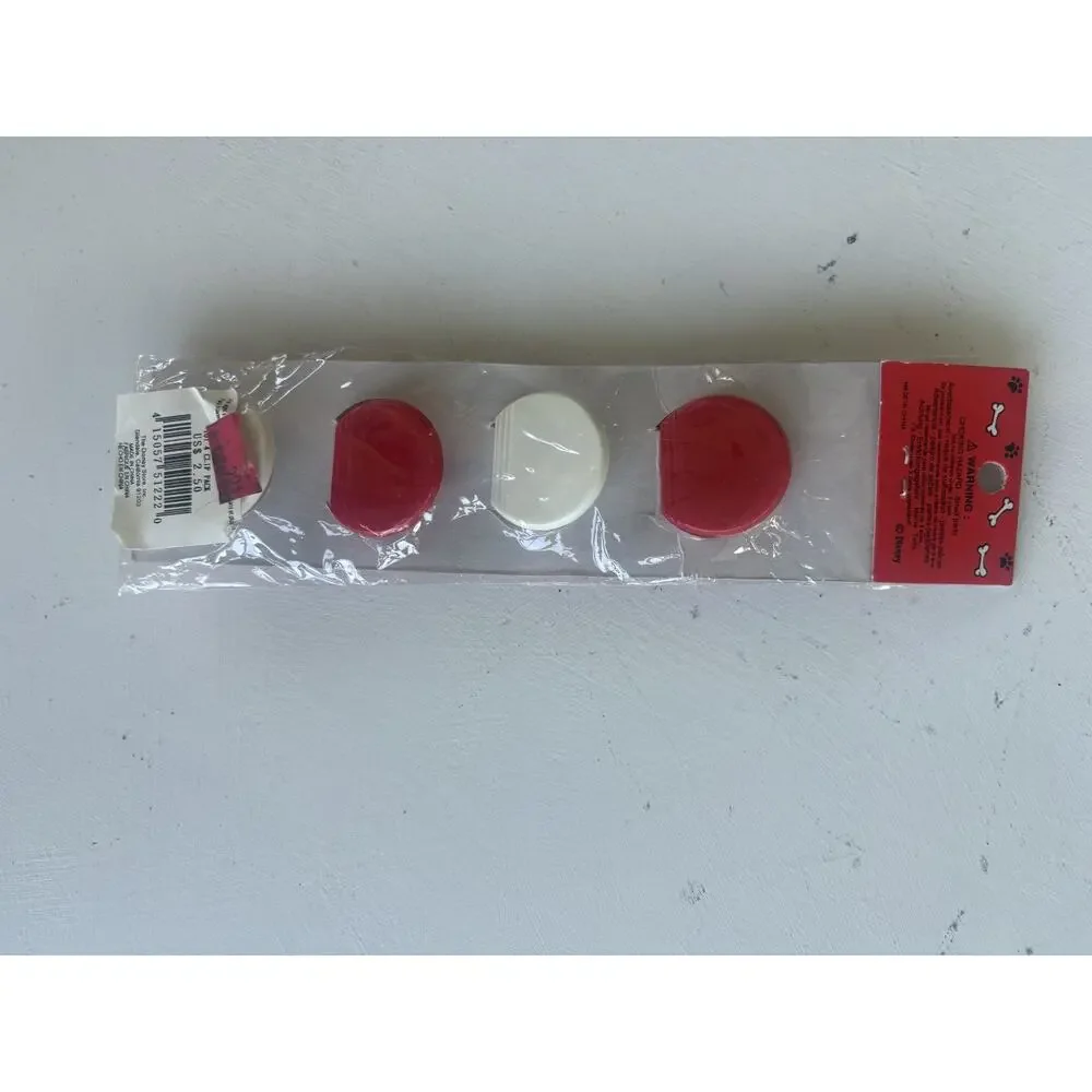 VTG Disney 101 Dalmations Plastic Bag Clips - Set of 4 NEW